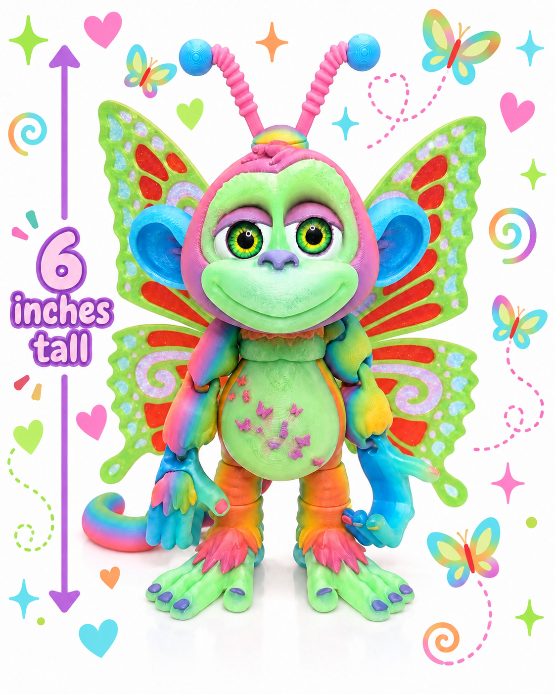 6" Glitterwing Butterfly Monkey
