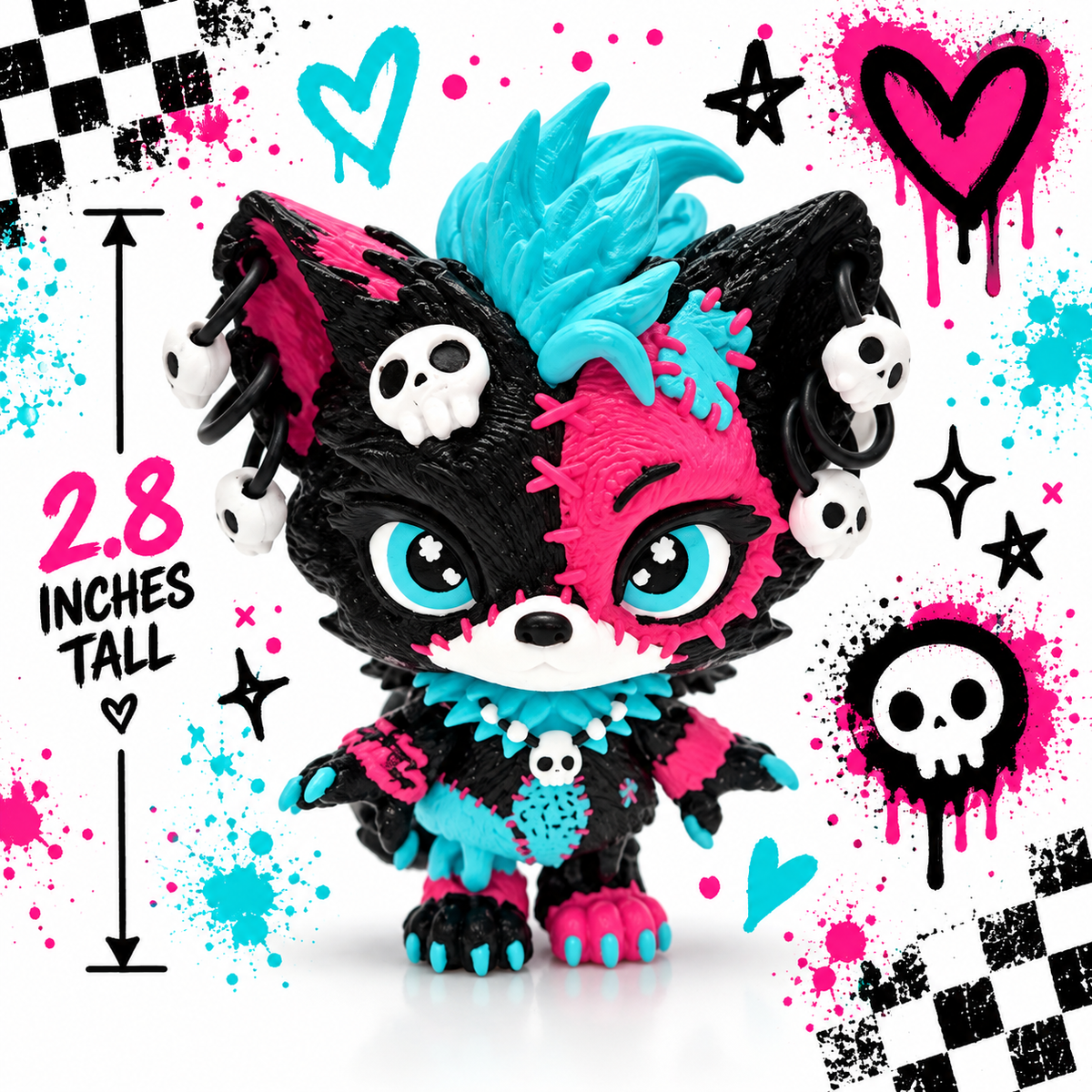 2.8" Baby lupa Wolf Pup  Articulating 3D