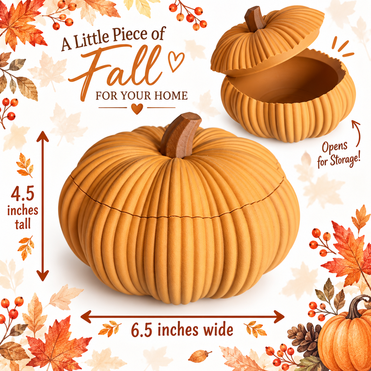 Woodland Harvest Pumpkins & Acorn Ornaments/ Tea Lights