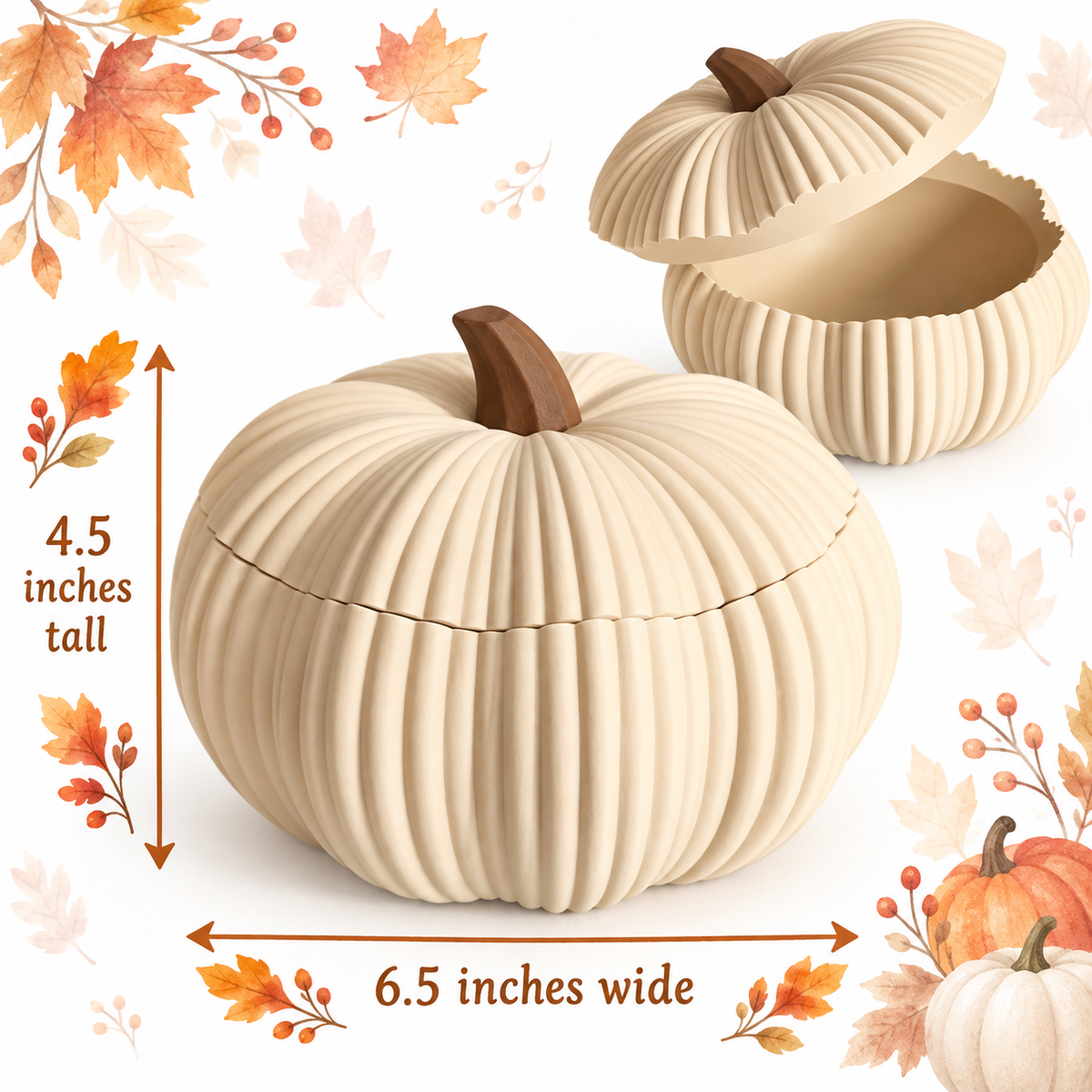 Woodland Harvest Pumpkins & Acorn Ornaments/ Tea Lights
