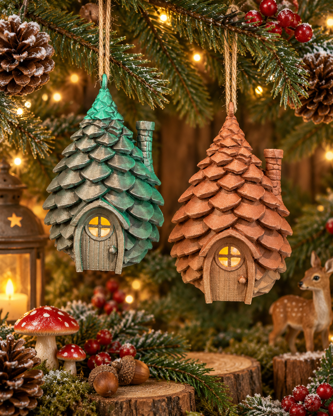 Woodland Harvest Pumpkins & Acorn Ornaments/ Tea Lights