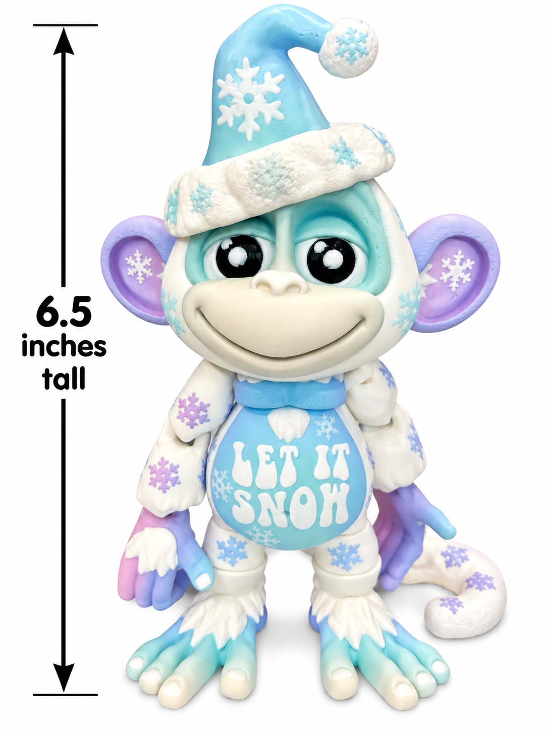 6.5” Let It Snow Christmas Monkey – Hixtown3D Prints Exclusive