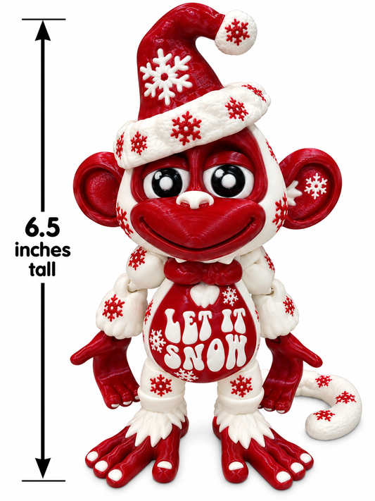 6.5” Let It Snow Christmas Monkey – Hixtown3D Prints Exclusive
