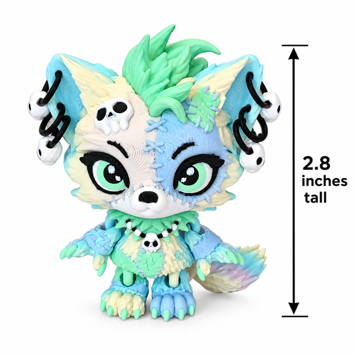 2.8" Baby lupa Wolf Pup  Articulating 3D