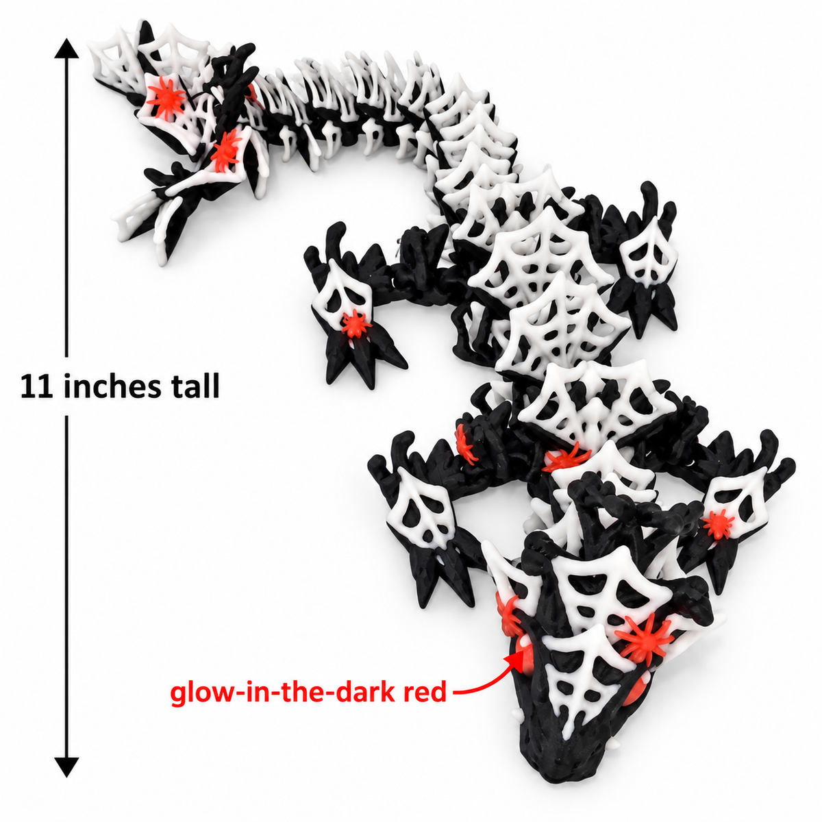 Spider Web Dragon 11 inch 3d printed Glow spiders figurines