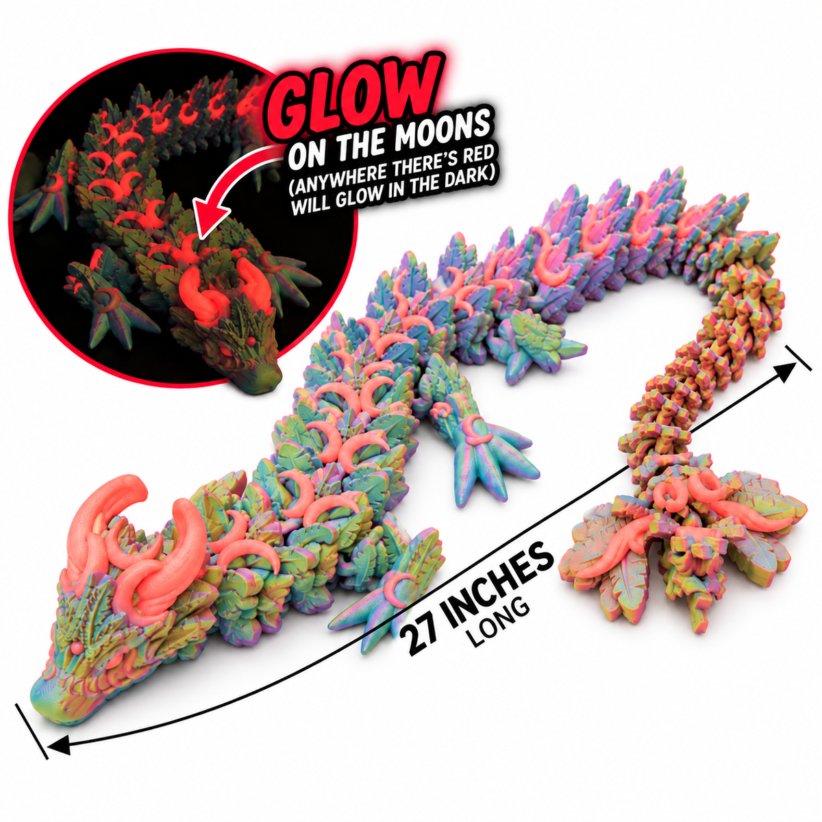 Lunar Dragons Large 27 inch 3d printed figurine