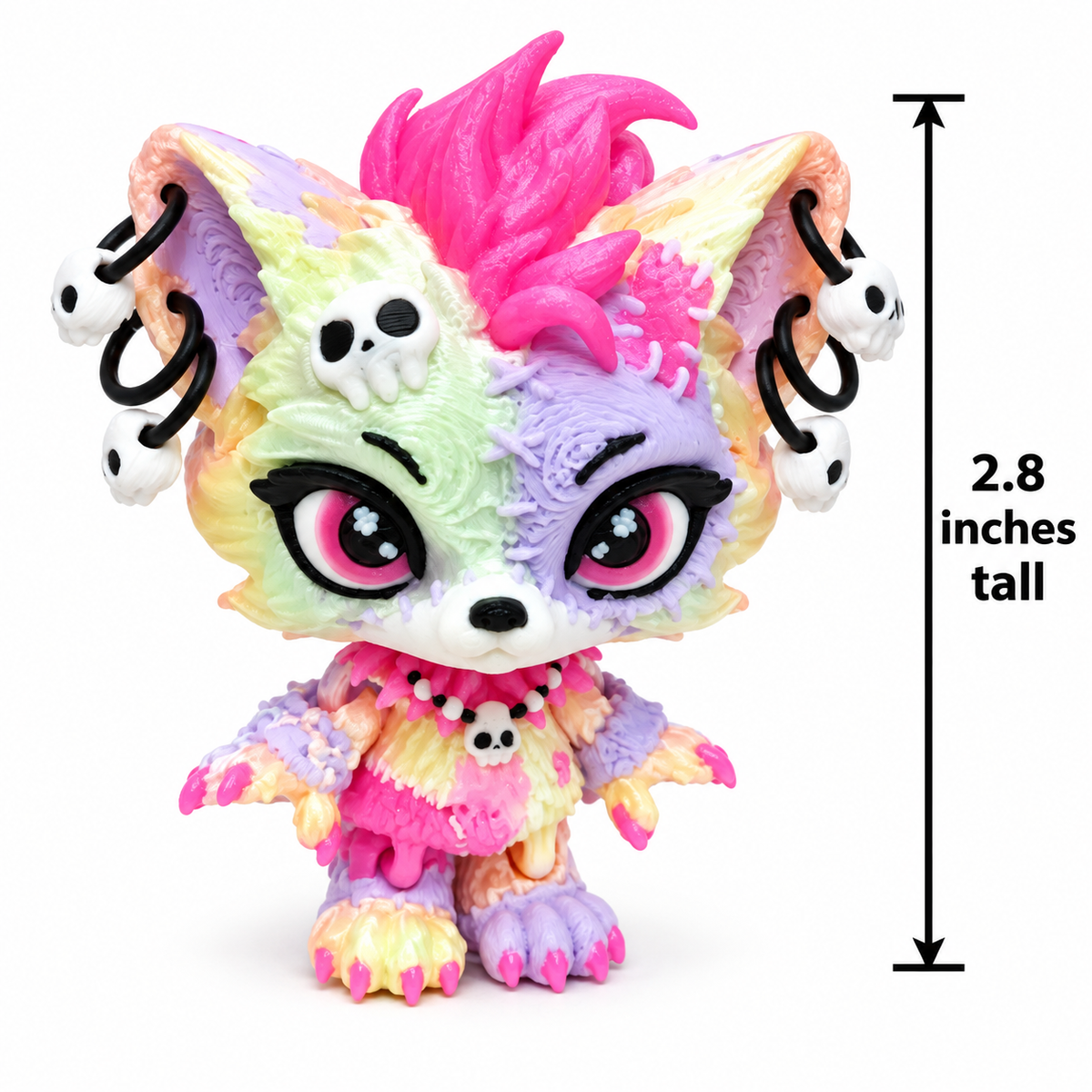 2.8" Baby lupa Wolf Pup  Articulating 3D