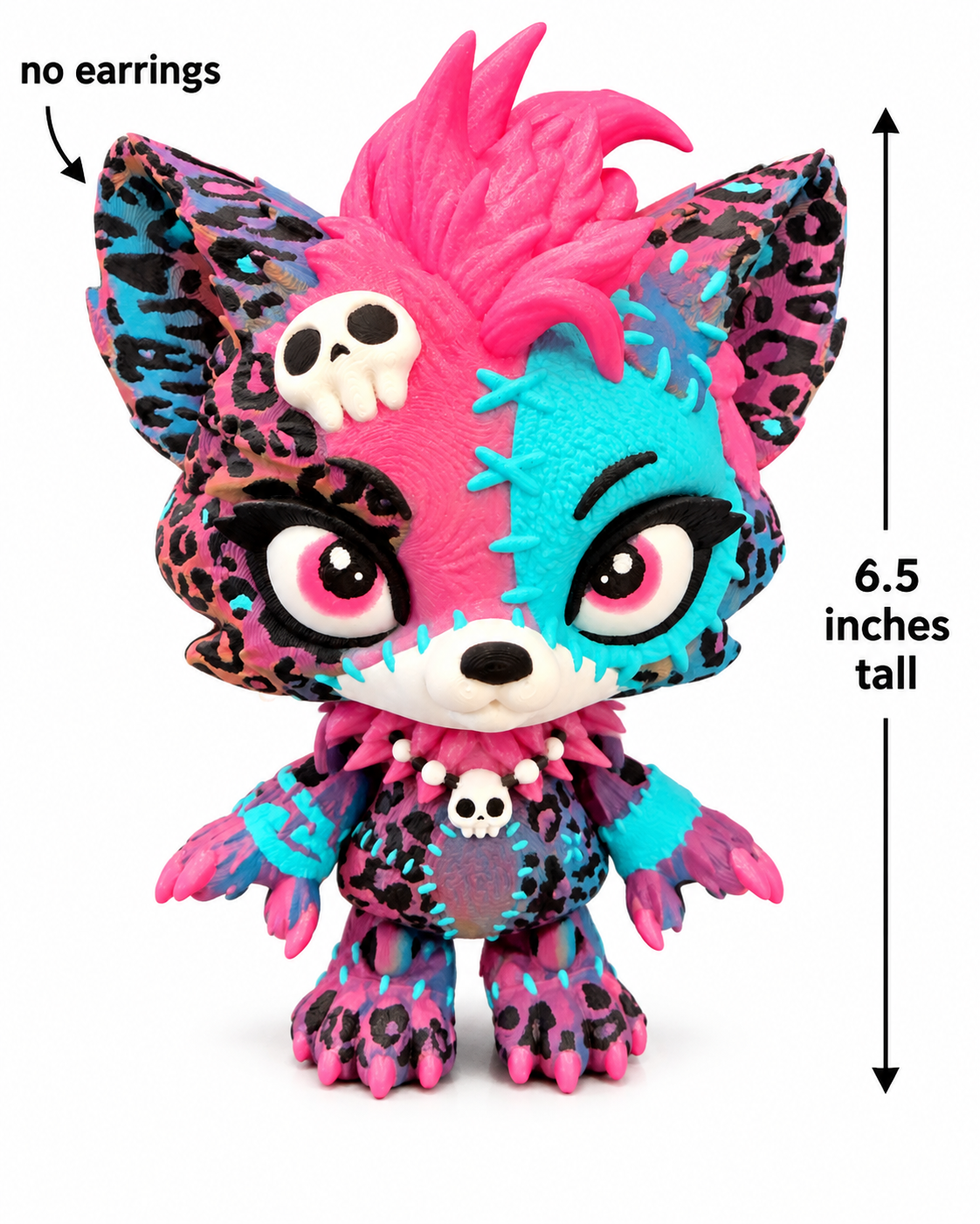 6.5" Lupa the Wolf Pup with stand— Articulated 3D Printed figurine