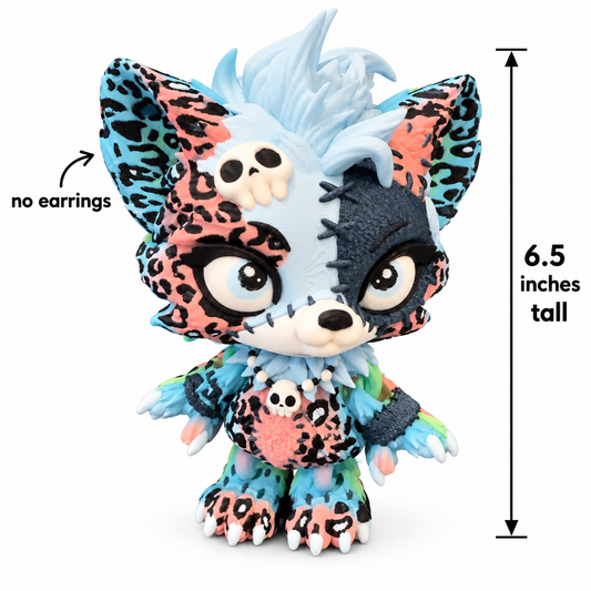 6.5" Lupa the Wolf Pup with stand— Articulated 3D Printed figurine