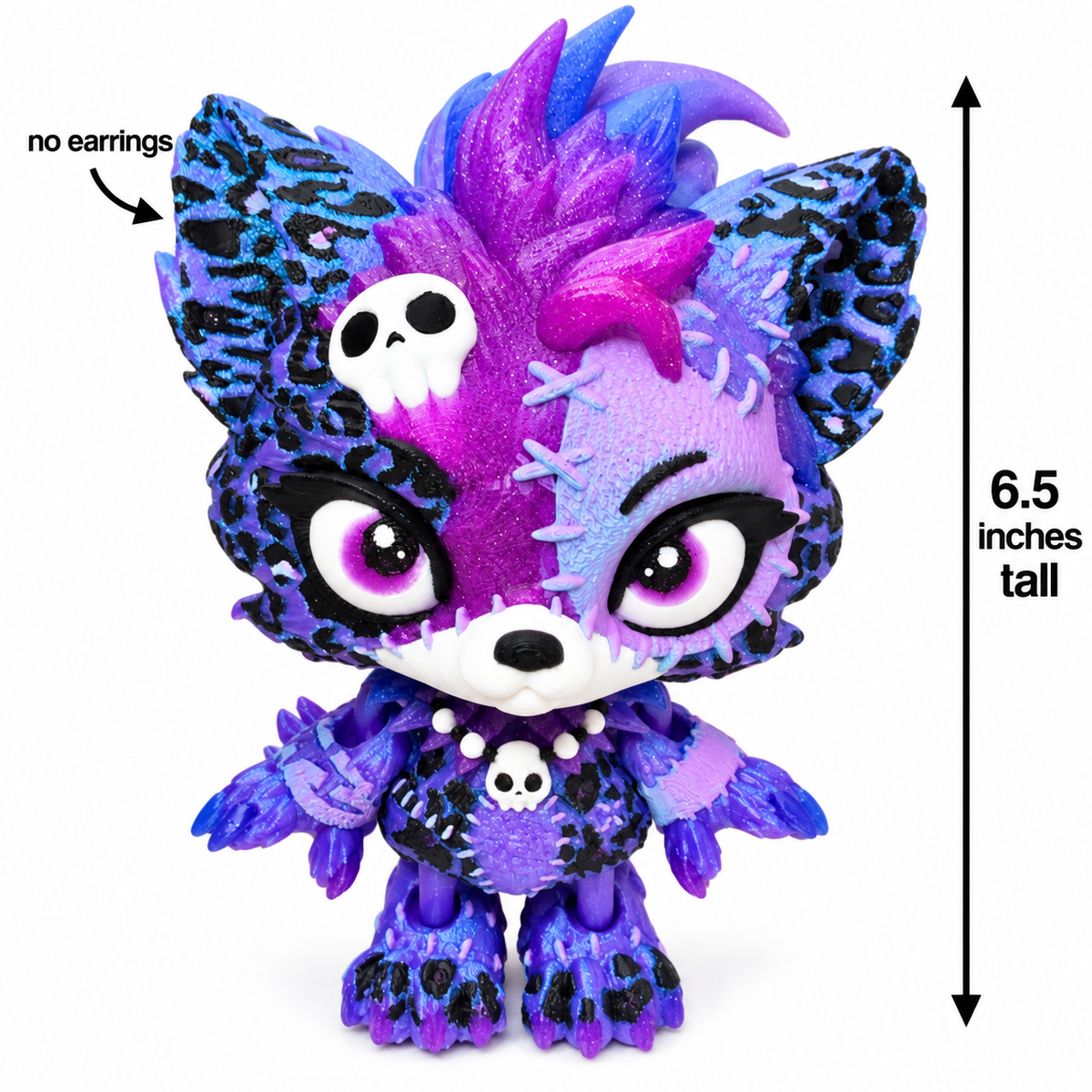6.5" Lupa the Wolf Pup with stand— Articulated 3D Printed figurine