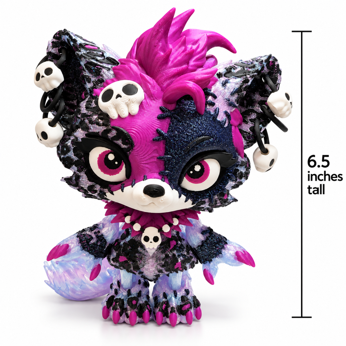 6.5" Lupa the Wolf Pup with stand— Articulated 3D Printed figurine