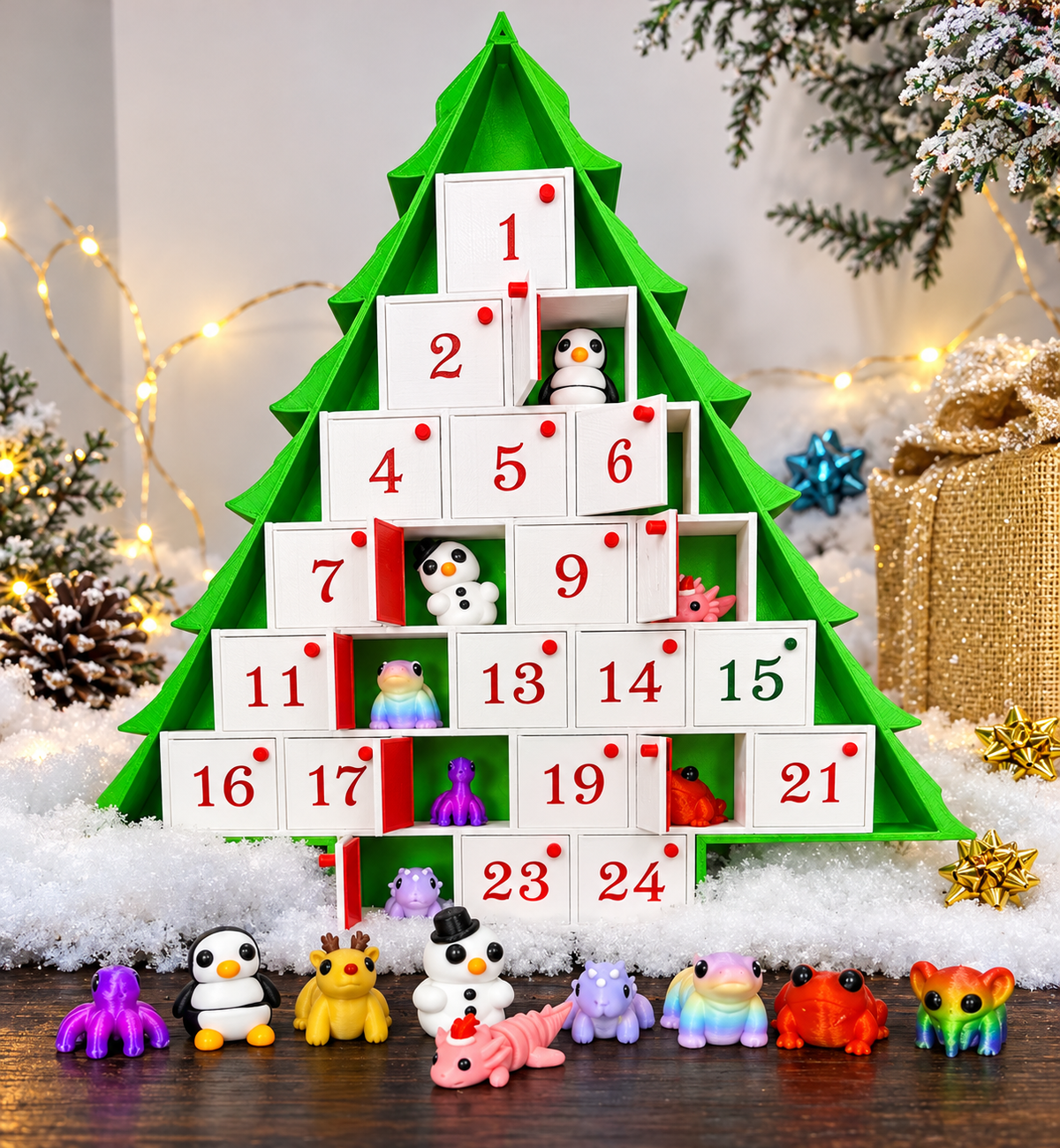 Christmas Tree Advent Calendar with micro Niblett's