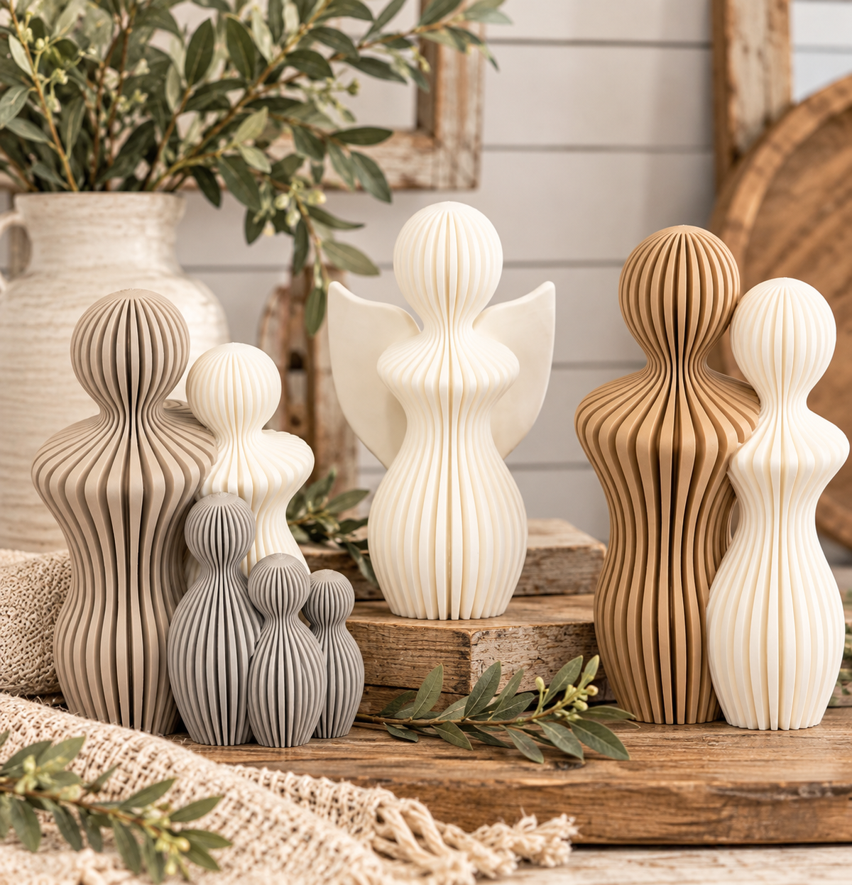 Modern Muse- Abstract Family, Couple & Angel Figurines
