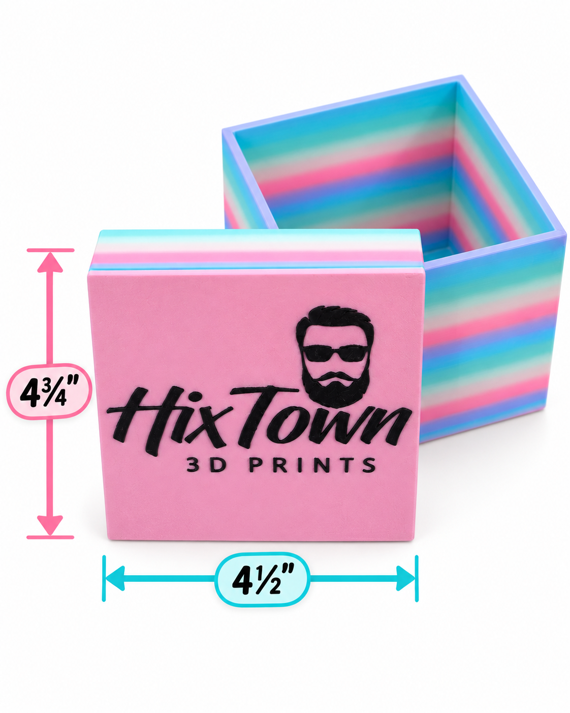 HixTown Signature Box 3d printed storage/Gift containers with lids