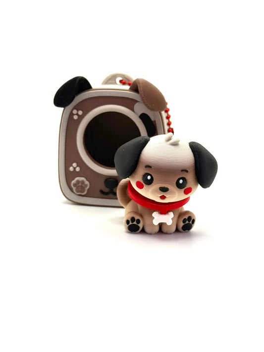 Puppy in a Backpack —Keychain Collectible Figurine