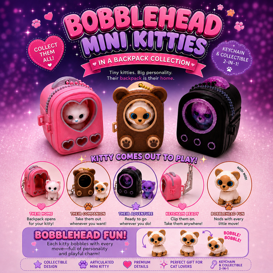 Backpack Bobble Buddies — Keychain Figurines