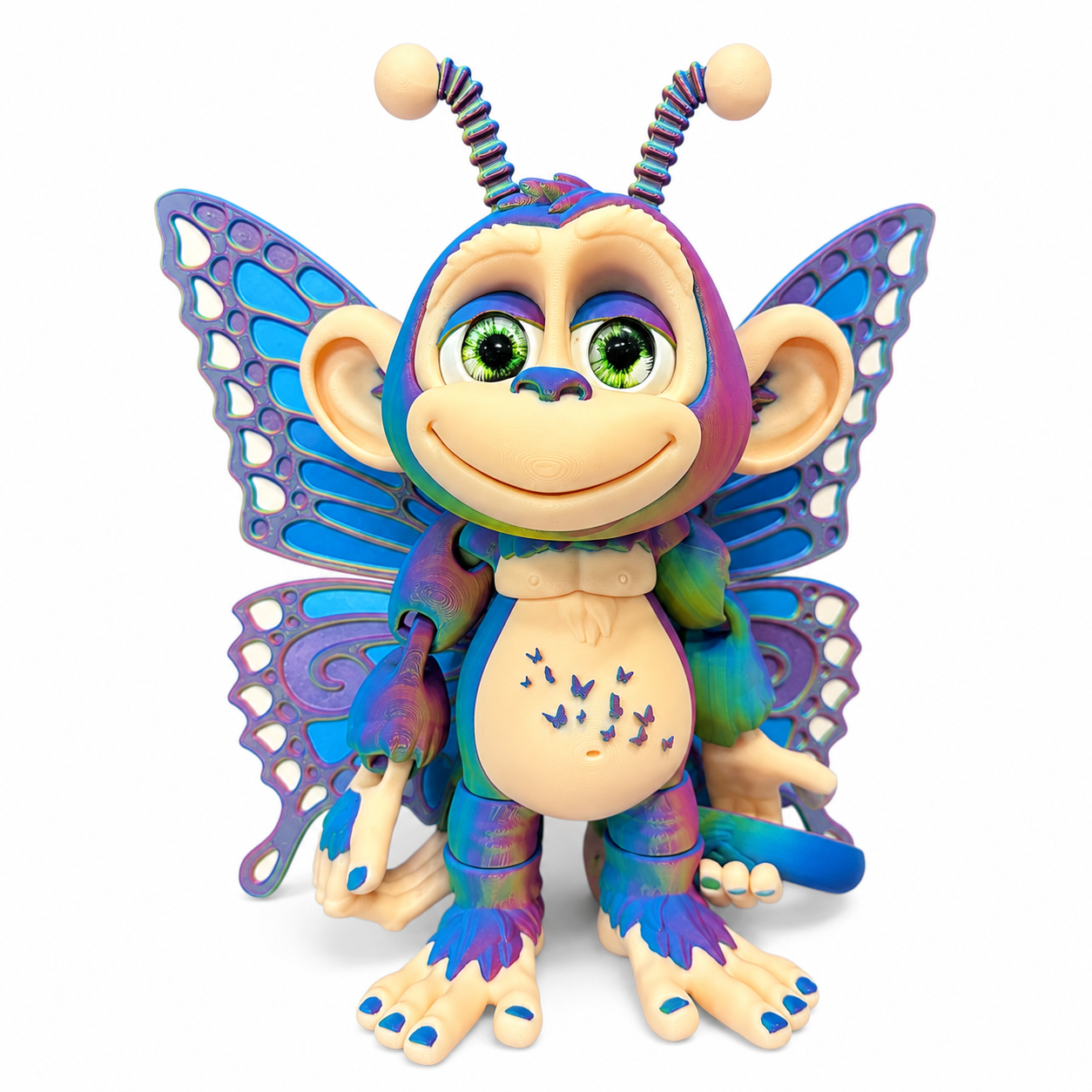 13.5" Butterfly Monkey | Giant Articulated 3D Printed Collectible | HixTown