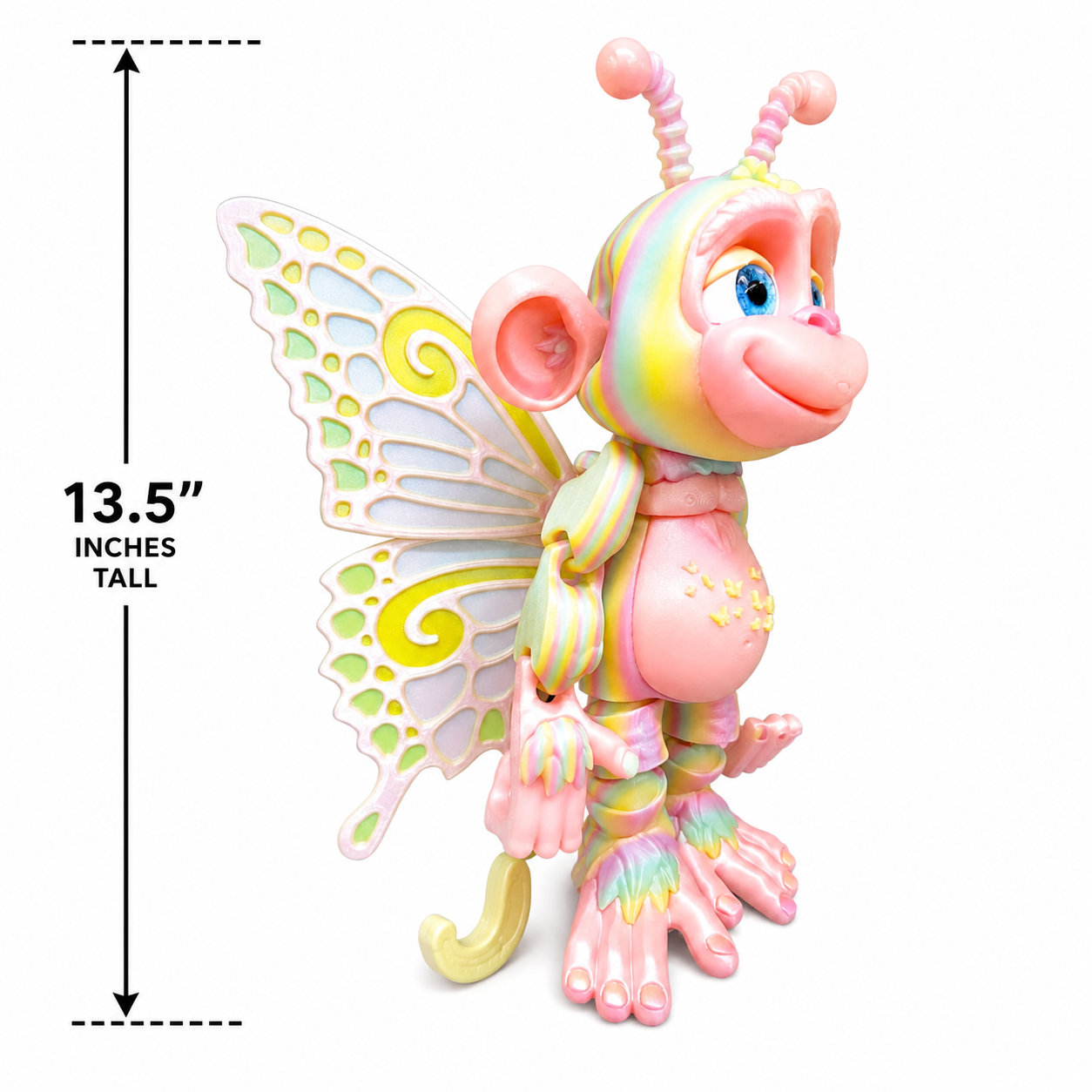 13.5" Butterfly Monkey | Giant Articulated 3D Printed Collectible | HixTown