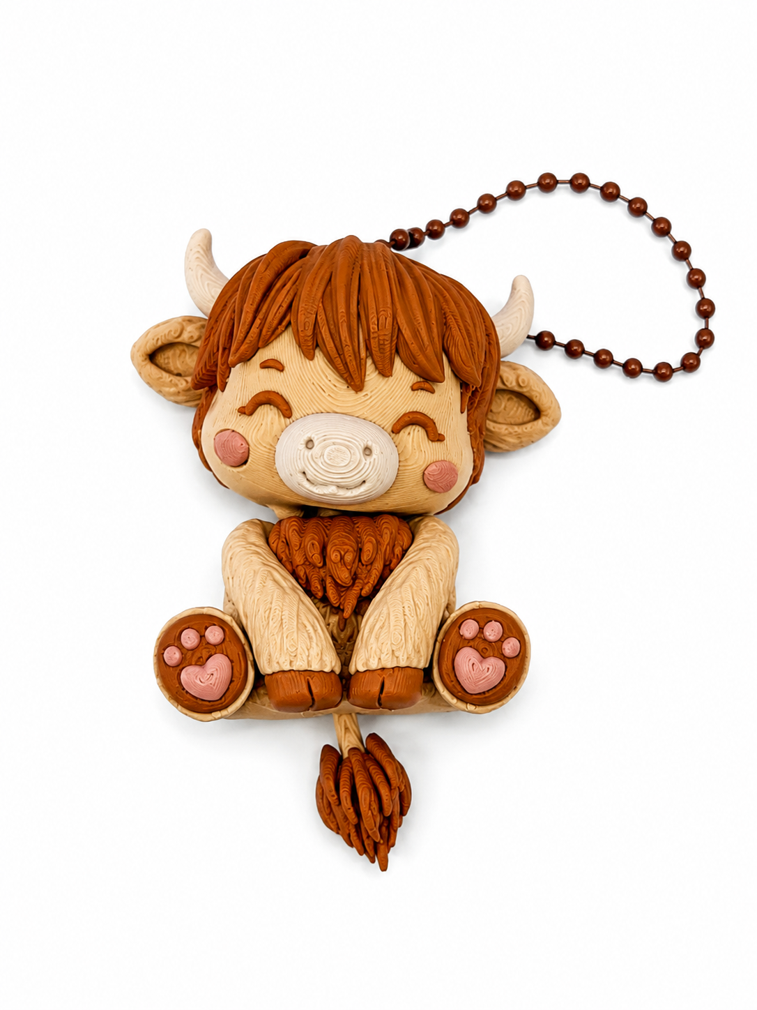 Highland Cow Brown bag buddy keychain