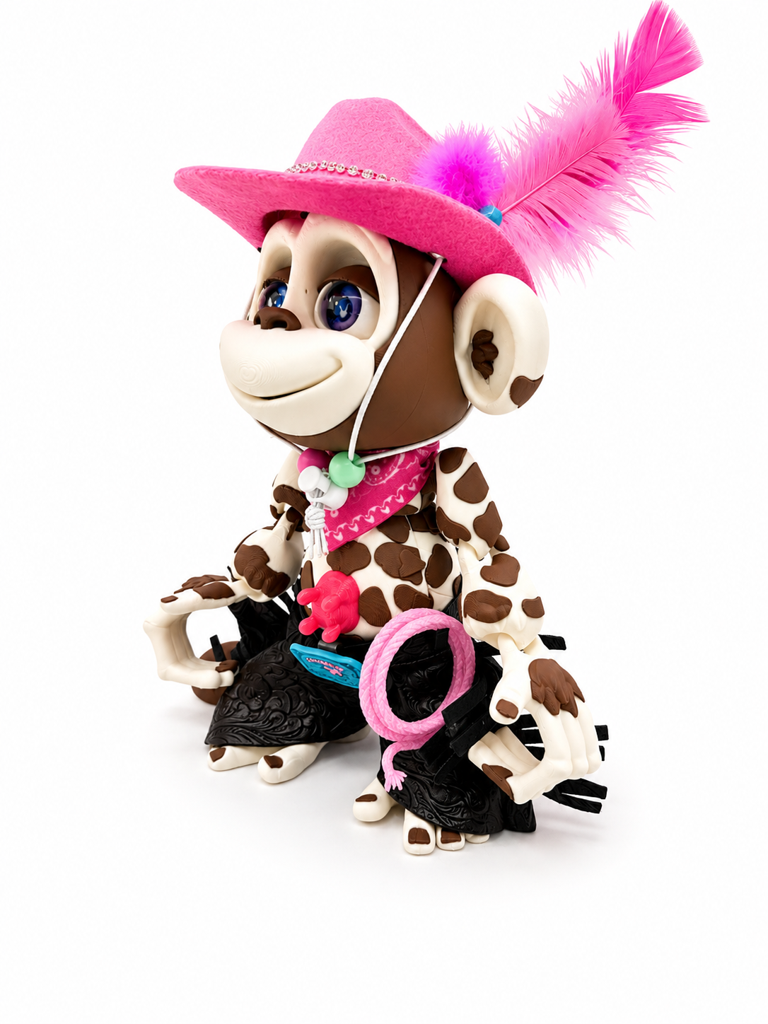 Cowboy Monkey - Rootin' Tootin' Collection - Articulated 3D Printed Collectible with Outfit & Accessories