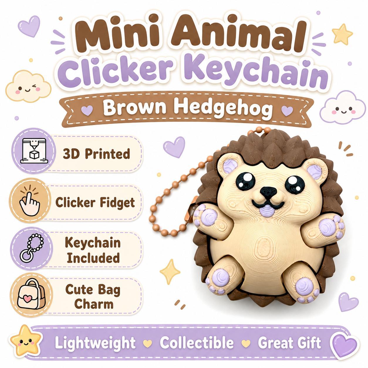 Bag Buddy's Animal Clickers Keychain Figurines — Articulated Fidget Charms