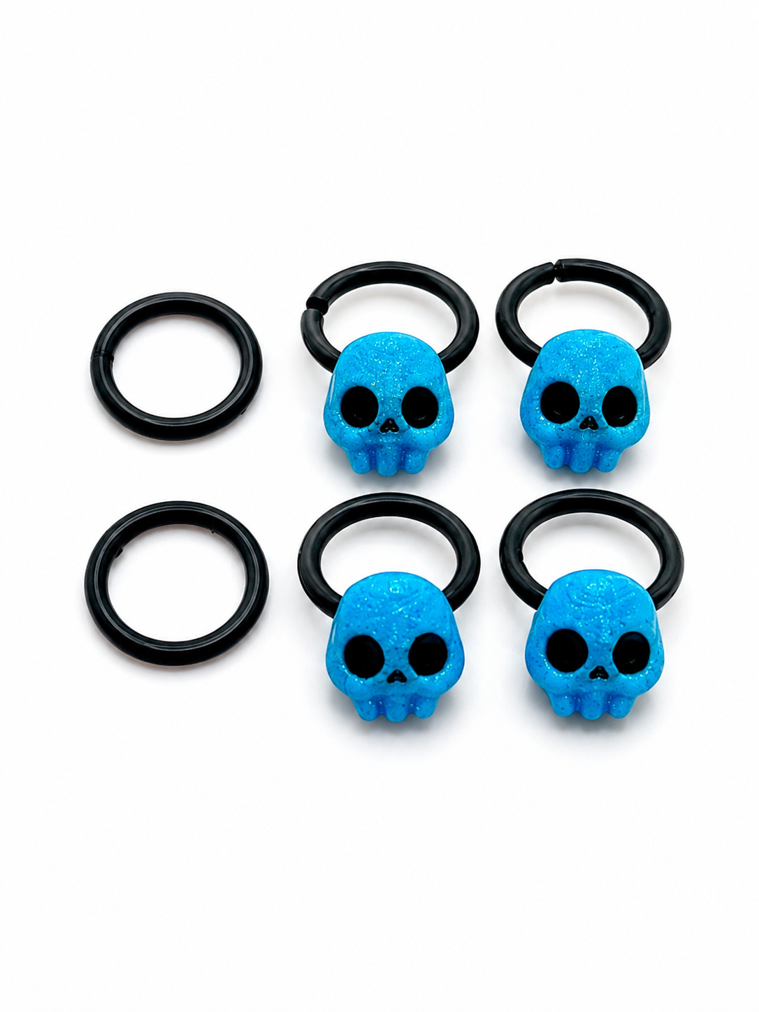 Blue skull earrings