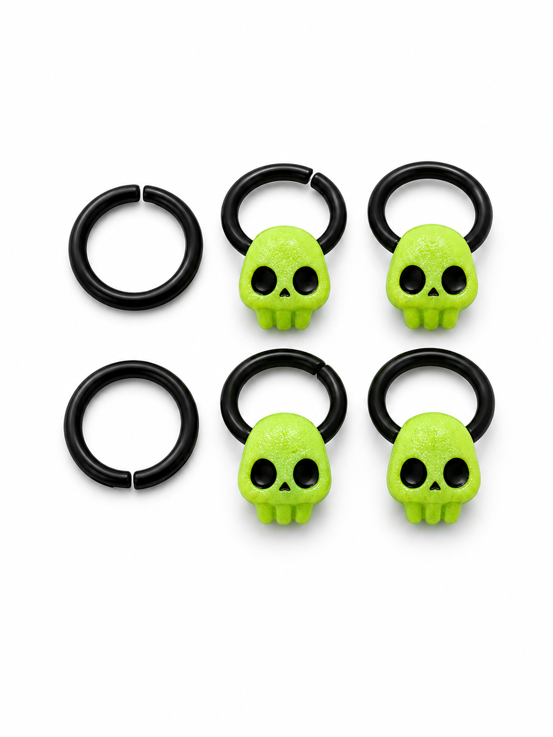 Lime skull earrings
