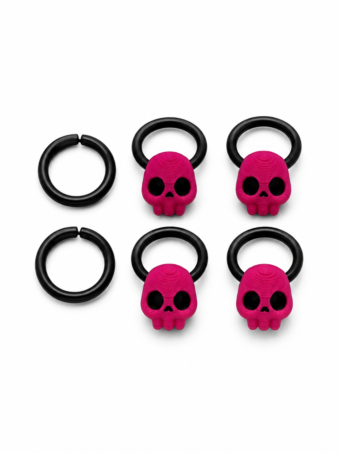 Pink skull earrings