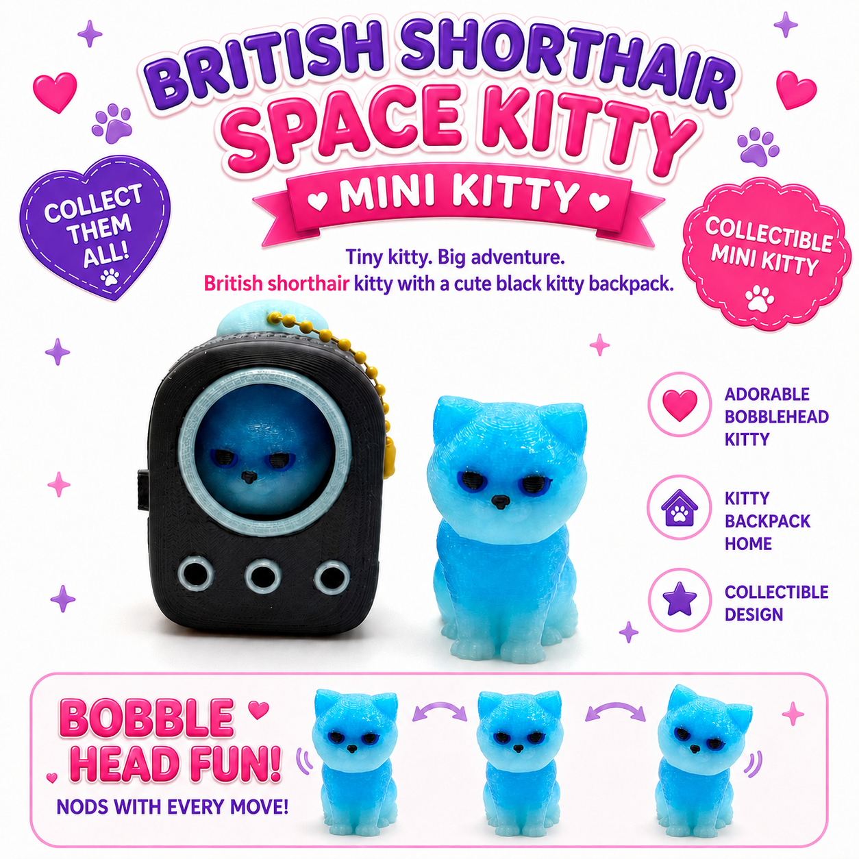 Backpack Bobble Buddies — Keychain Figurines