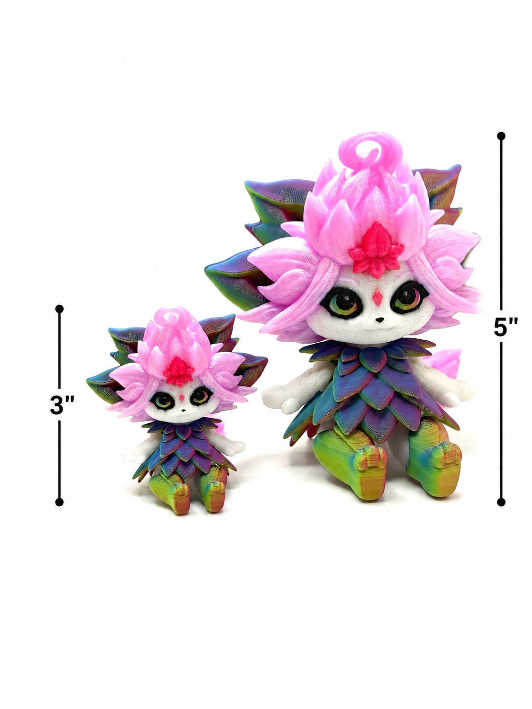 Forest Nymph Fairy size comparison 3 inch and 5 inch