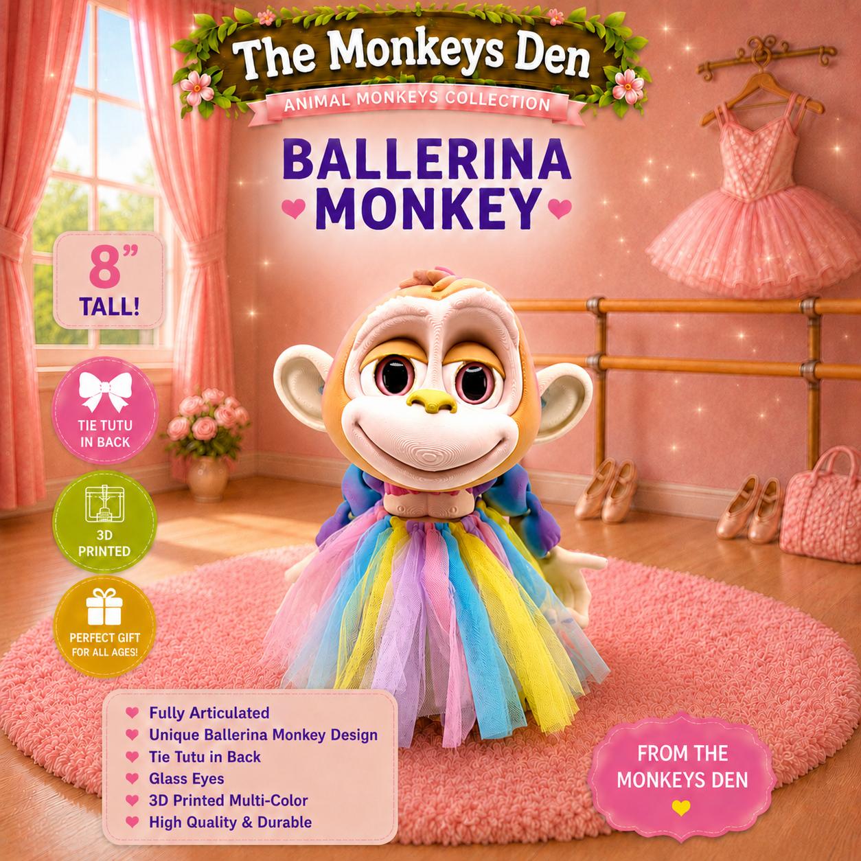 Twirl Troop — 8" Articulated Figurine with Rainbow Tutu