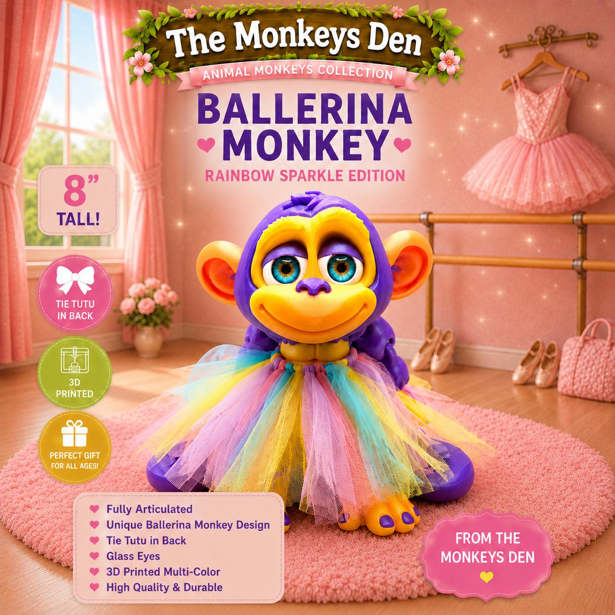 Twirl Troop — 8" Articulated Figurine with Rainbow Tutu