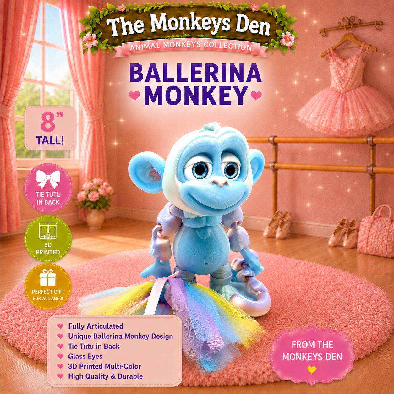 Twirl Troop — 8" Articulated Figurine with Rainbow Tutu