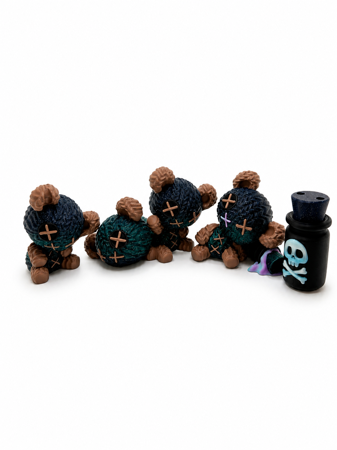 Brown & Glitter Lupa stuffies and skull potion bottle (XL)